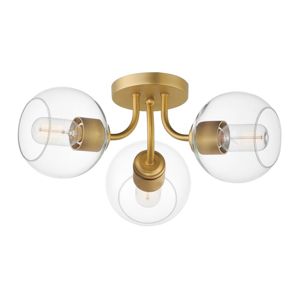 Maxim Lighting Knox 3-Light Semi-Flush Mount, Natural Aged Brass 21634CLNAB - main